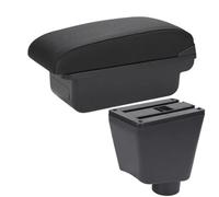 Accoudoir pour Renault Clio 4, Captur, Clio 3 III IV, boîte de Rangement pour Accessoires, pièces de Rechange, intérieur dédié (B1, Noir, Rouge, 3 Ports USB)
