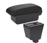 Accoudoir pour Renault Clio 4, Captur, Clio 3 III IV, boîte de Rangement pour Accessoires, pièces de Rechange, intérieur dédié (B1, Noir, Rouge, 3 Ports USB)