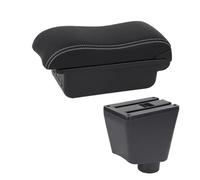 Accoudoir Pour Véhicule Pour Clio 3 Pour III 4 IV Accoudoir Boîte Accessoires De Rangement Support Cendrier Surface Incurvée Boîte D'accoudoir(B Black white 3USB)