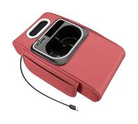 Accoudoir pour voiture - Mouchoirs avec base épaisse élévatrice | Poche latérale, lumière ambiante, port USB et base élévatrice pour console centrale de voiture - Pour console centrale et conducteur