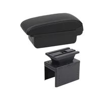 accoudoir rangement Boîte D'accoudoir Voiture Universelle Modèle Rangement D'accessoires Pièces Rénovation Augmente Soulage Fatigue(A1 Black whiteNOUSB)