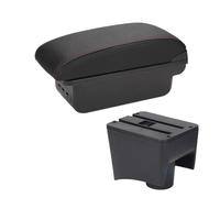 accoudoir rangement Pour VW Pour POLO Mk5 6R 2012-2018 Accoudoir Boîte Rangement Intérieure Pièces Détachées Accessoires Auto(B1 Black red3USB)