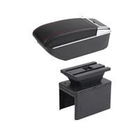 Accoudoir Voiture Accoudoir Universel pour Voiture, modèle Central, boîte de Rangement pour Accessoires de Voiture, Bras de Support(B Red Line NO USB)