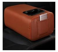 Accoudoir Voiture Central Accoudoir Universel Pour Siège Arrière De Voiture, Console À 2 Rangées Avec Porte-gobelet(Brown-Single pocket)