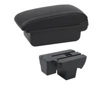 Accoudoir Voiture Convient pour VW Volkswagen Polo 2019-2024, boîte de Rangement Centrale Double Couche avec Port USB, 2020, 2021, 2022, 2023(E1 White Line)