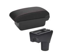accoudoir voiture Pour Nissan Pour March Pour Micra K13 MK4 IV 2010-2022 Rangement Accoudoir Voiture Boîte Centrale D'interface Console(C1 Black red NO USB)