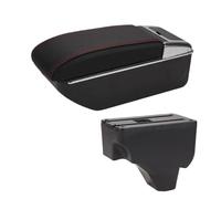 accoudoir voiture Pour Peugeot 208 2019-2024 Pièces Rangement Pour Accoudoir Intérieur Détails Accessoires(D1 Black red No USB)