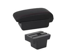 Accoudoir Voiture Réglable Boîte Pour VW Caddy 5 2024 Boîte De Rangement Centrale Avec Interface USB Accoudoir Central Accessoires Rénovation Intérieure Boîtes d'accoudoirs voitures(B red line 3USB)