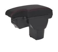 Accoudoirs Central Console Pour NISSAN Pour Juke Pour Infiniti Pour ESQ 2010-2019 Accoudoir De Voiture Boîte De Rangement Intérieure Pièces Rénovation USB(B1 Black red Corium)