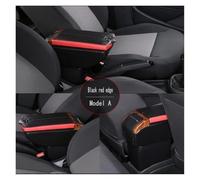 Accoudoirs compatibles pour Caddy 5 2024, boîte d'accoudoir, portes doubles ouvertes, 7 ports USB, boîte de rangement pour console centrale, accoudoir(A-Black red edge)