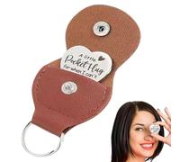 Accoudoirs de poche pour amis, porte-clés d'étreinte de poche - Pièce Hug de poche en forme de cœur double face avec porte-clés en cuir - Souvenir de relation longue distance - Pièce de recu