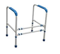 Accoudoirs de Toilettes - Aide à la Mobilité - Cadre de toilettes de Sécurité - Hauteur et Largeur Réglable - Structure Robuste en Aluminium - Muni d'Embouts Antidérapants