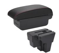 Accoudoirs De Voiture Pour Kia Pour Rio Pour Stonic 2015-2022 Accoudoir Cerato Europe Sud Pièces De Rechange Boîte De Rangement(B Black red 3USB)