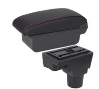 Accoudoirs Pour Chevrolet Pour Sonic Pour Aveo Pour Lova T250 T300 Accoudoir Boîte De Rangement Dédiée Aux Accessoires Intérieurs De Voiture Accoudoir Console Centrale(C1 Black red No USB)