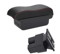 Accoudoirs Pour Nissan Pour NV200 Pour Evalia Accoudoir De Voiture En Cuir À Surface Incurvée Accoudoir Console Centrale(B1 Black red 3USB)