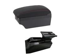 Accoudoirs Pour VW Pour Bora Pour Golf 4 Accoudoir Central Boîte De Rangement Intérieur Avec Port USB Accessoires De Voiture Accoudoir Console Centrale(C red line 7USB)