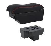 Accoudoirs Pour VW Pour Polo 2019 2020 2021 2022 2023 2024 Accoudoir Central Double Couche Avec Port USB Accoudoir Console Centrale(E2 Red Line)