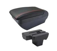 Accoudoirs Pour VW Pour Virtus Accoudoir Boîte Double Couche Boîte De Rangement Centrale Porte-Gobelet Intérieur Dédié Accoudoir Console Centrale(F red line No USB)
