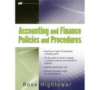 Accounting and Finance Policies and Procedures with URL by Hightower Paperback Book Rose Hightower (Auteur)
