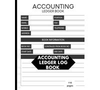Accounting Ledger Log Book: Multi-Book Tracking & Personal Data Record | 8.5x11 Inch Undated Log with Book No. Columns, 110 Pages, accounting black series