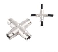 Accouplement à verrouillage Slip-Lok, coude, té, croix, raccord de buse, té de buse, extrémité de buse, raccord de bouchon d'extrémité pour brumisation 2pcs Quick-connect four-way