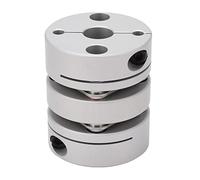 Accouplement d'arbre à double membrane avec moyeu de roue en alliage d'aluminium et disque en acier inoxydable - Montage à clipser pour angle et déviation parallèle - Compatible