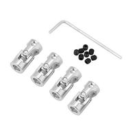 Accouplement d'arbre à joint universel 4 pièces | Connecteur de moteur de 23 mm de longueur et 11 mm de diamètre extérieur | Direction DIY entièrement en métal pour voitures (Inner diameter 6 * 6mm)