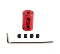Accouplement d'arbre pour moteur et transmission mécanique, tailles d'alésage multiples de 2 mm-6 mm, manchon de connecteur en acier 45# avec trou de vis de 4 mm, rouge, (3-3,17)