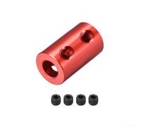 Accouplement d'arbre pour moteur et transmission mécanique, tailles d'alésage multiples de 2 mm-6 mm, manchon de connecteur en acier 45# avec trou de vis de 4 mm, rouge, (3.17-5)