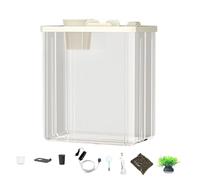 ACCRILIQUE SKECchio - Réservoir D'aquarium Acrylique Transparent, Bol De Poisson Durable Léger | Aquarium Avec Pompe à Air Et Lumière Ambiance, Réservoir Compact Moderne Avec Fleurs Art