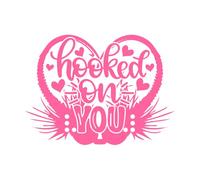 accroché à toi coeur Saint Valentin amour sois à moi vacances Stickers muraux 50.4x68.6cm Fourni avec un kit de film de transfert Rose