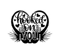 accroché à toi coeur Saint Valentin amour sois à moi vacances Stickers muraux 57.6x78.4cm N'abîme pas le mur Noir