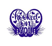 accroché à toi coeur Saint Valentin amour sois à moi vacances Stickers muraux en vinyle 50.4x68.6cm Étanche Bleu foncé