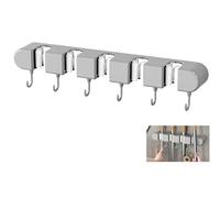 Accroche Balai Mural, 5 Supports 6 Crochets Porte Balais Mural, Support Balais Mural Attache, Rangement Accroche Balai Porte Balais Mural Sans Percage, Crochet Garage Organisation Balai Cuisine