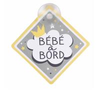 Accroche Pour Voiture ""bébé à Bord"" 12cm Gris