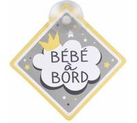 Accroche pour Voiture "Bébé à Bord" 12cm Gris Gris G