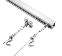 accroche tableau Kit d’accrochage de tableau de galerie pour plafond, rail de suspension discret 60in 40in, multipack de crochets pour rails d’art(Silver 60" Rail,1.6'/0.5m Cord)