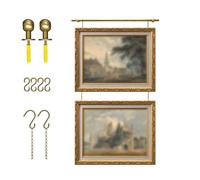 Accroche Tableau, Kit D'exposition D'art de Galerie de Style Français Avec Chaîne et Crochets for la Décoration de Cadres Artistiques de Maison et D'intérieur(150cm/59in)