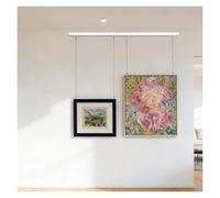 accroche tableau Rail de Suspension de Tableaux en Aluminium pour Maison, Kit Mural de Suspension d'Art Facile à Installer, Rail pour Galeries et Musées(White 40" Rail,8.2'/2.5m Cord)