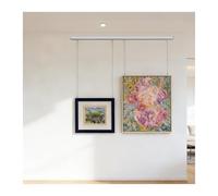 accroche tableau Rail de Suspension de Tableaux en Aluminium pour Maison, Kit Mural de Suspension d'Art Facile à Installer, Rail pour Galeries et Musées(Silver 40" Rail,4.9'/1.5m Cord)