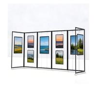 accroche tableau Support d'exposition pliable pour peintures, support de poster mobile à 6 panneaux, kit de suspension glissant pour musées(Black,189" x 70.9" (480x180cm))