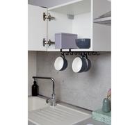 WENKO Accroche-Tasses pour étagère pour 10 Tasses Module d'armoire Cuisine pour 10 Tasses Noir