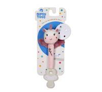 Accroche tétine licorne - 13 cm rose TU