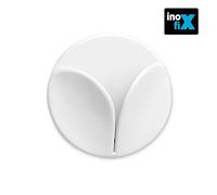 Crochet accroche-torchon - INOFIX - Lot de 2 - Adhésif - Ronde - Blanc - 55 mm