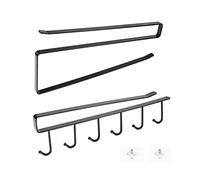 Accroche Ustensiles de Cuisine avec Deux vis non Marquantes, Multifonctionnel Porte-Serviettes en Papier, Peut Coulisser Librement, Convient pour Accrocher Ustensiles de Cuisine, Tasses et Torchons