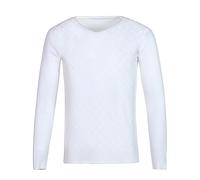 Accroche Veste col en V Pull à col en V en Jacquard Couleur unie Y Shirt, Wh1, XL