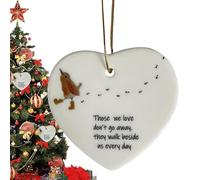 Accrocher l’Ornement du cœur | Céramique de Noël Je Souhaite Que Vous viviez à côté du Signe d’Ornement | Pendentif de Noël en Forme de cœur en céramique pour Arbre de