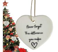 Accrocher l’Ornement du cœur - Céramique de Noël Je Souhaite Que Vous viviez à côté du Signe d’Ornement - Décorations à Suspendre en Forme de cœur pour Table, Sacs à Dos et Arbre de Noël