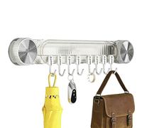 Accroches De Douche À Ventouse | Rail Réglable 8 Supports | Accroches Murales à Ventouse | Pour Maison Salle De Bain Carrelage Verre Métal Serviette Éponge Planche À Découper