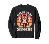 Accrochez-Le Let Me Overthink This Retro Orange Cat Coffee Lover Sweatshirt